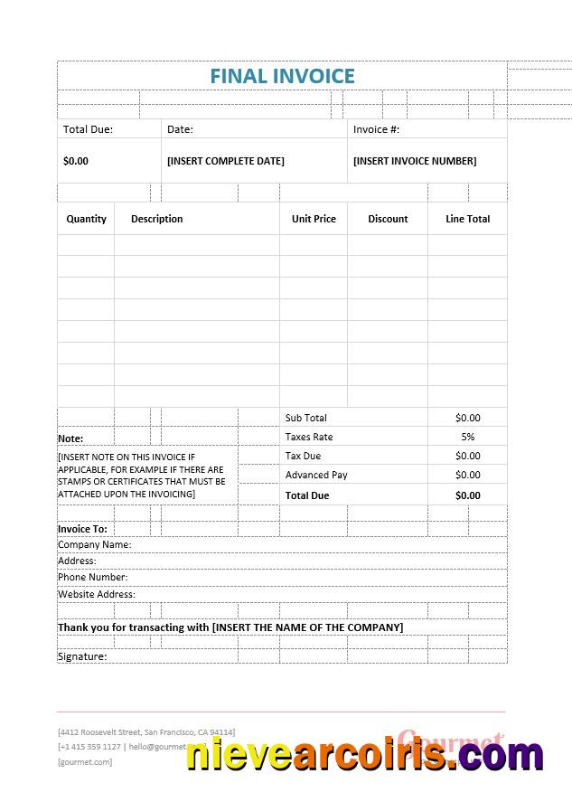 Final Invoice